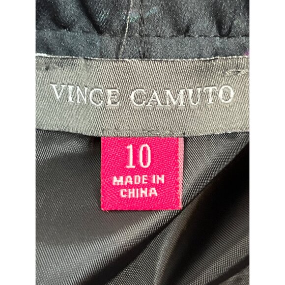 Vince Camuto Abstract Satin Mini Skirt Size 10 | Bold Print Fall Workwear - Picture 2 of 11